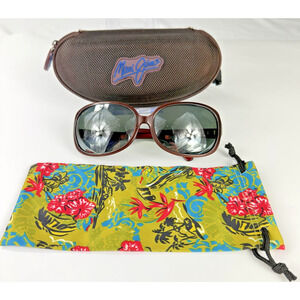 Maui Jim Rainbow Falls MJ-225-04 Red 63-16-125mm Sunglasses Scratched Lenses